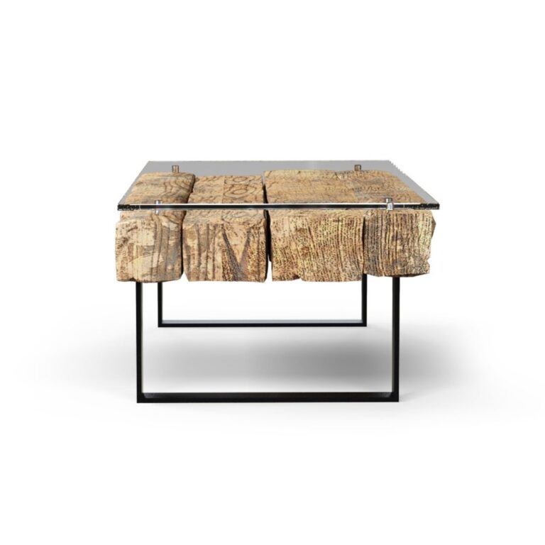 Stół z metalu i drewna meble