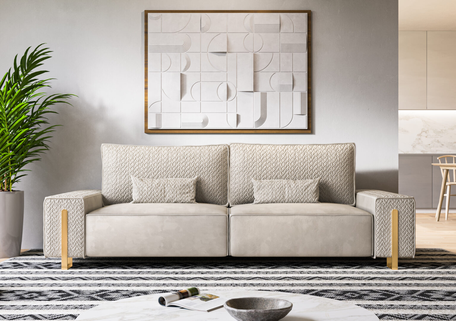 biała sofa elegancka