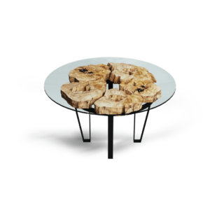 Stół z drewna i metalu