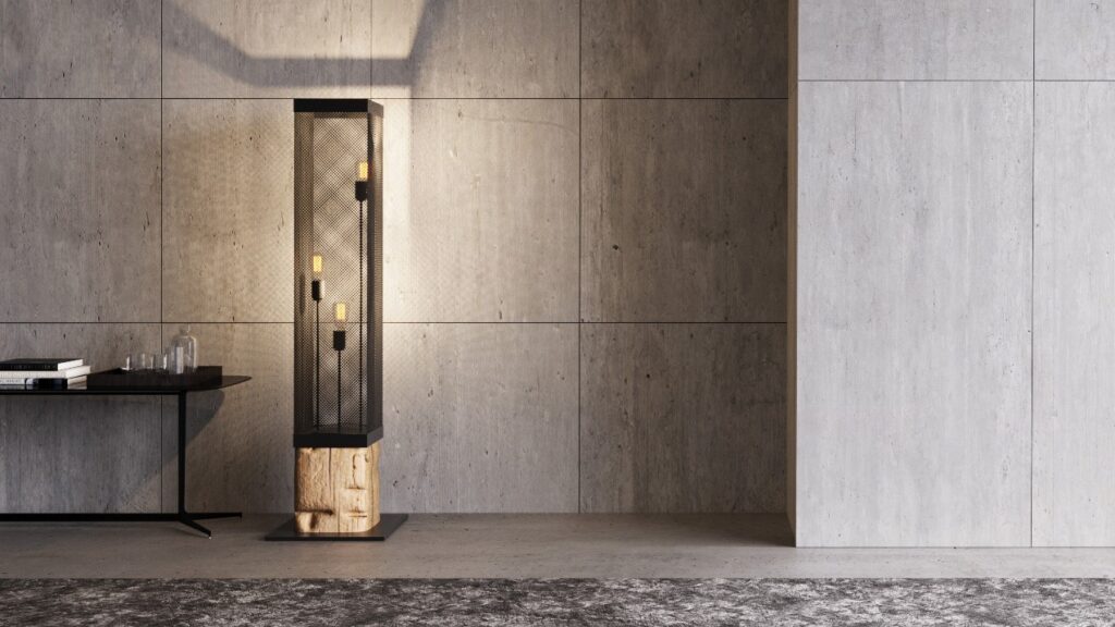 meble z metalu w Kamiennej Górze do przedpokoju metalowa lampa