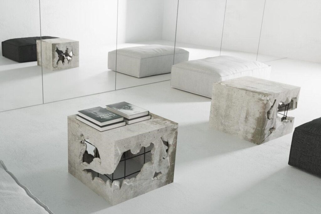 betonowe ławy kwadratowe